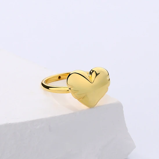 

VIANRLA 925 Sterling Silver Minimalism H eart Ring 18k Gold Plating Ring For Women Support Dropshipping Free Laser Logo