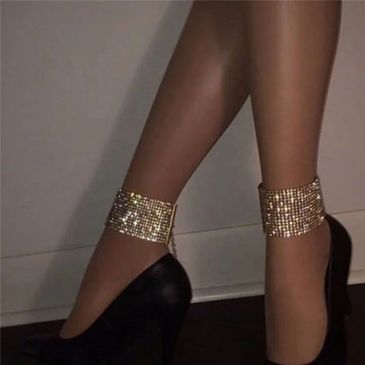 

Punk Sexy Shiny Rhinestone Anklets for Women Ethnic Chain Foot Jewelry Anklets Barefoot, Picture