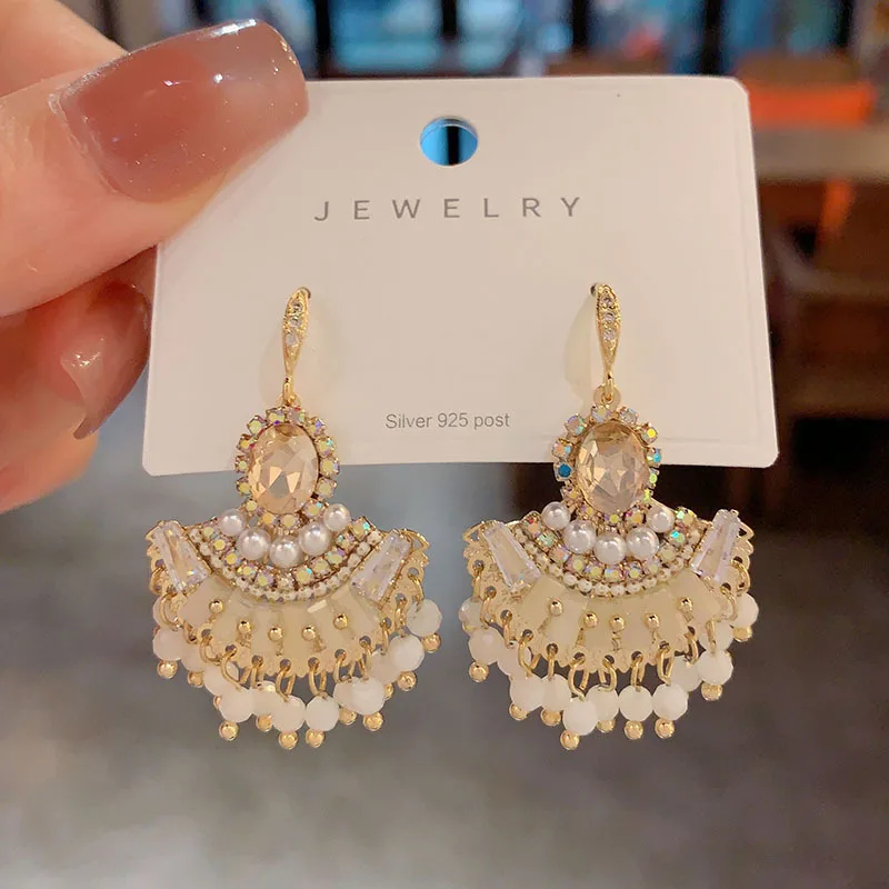 

Vintage Style Advanced Design Sense Rhinestone Pearl Earrings 2023 New Fashion Earrings