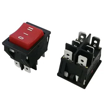 High Rectangle 6 Pin Dpdt Momentary Red 20 Amp On Off On Rocker Switch