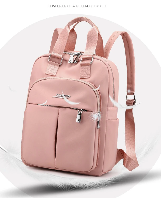 

China Factory Classic Pink color Waterproof Business lady Computer Laptop Bag travel Backpack with USB Charging Port
