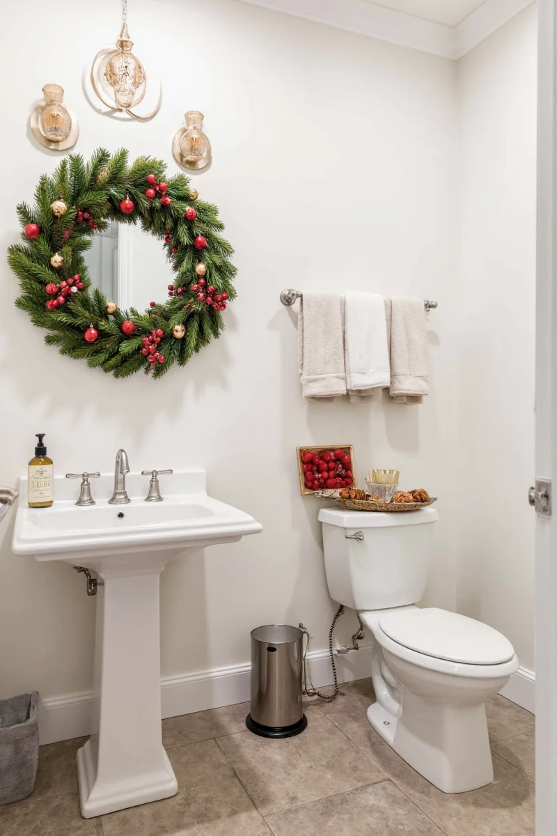 Scented candles in bathroom