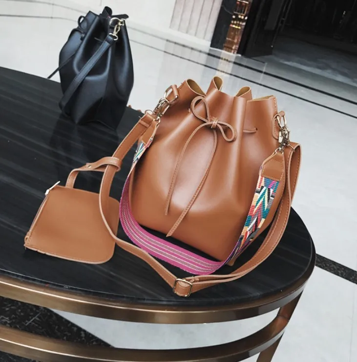 

Simple fashion convenient, soft materials Ribbon bucket bag in women hand bag