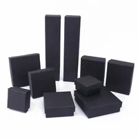 

wholesale ready to ship jewelry gift box good quality black kraft paper packaging box