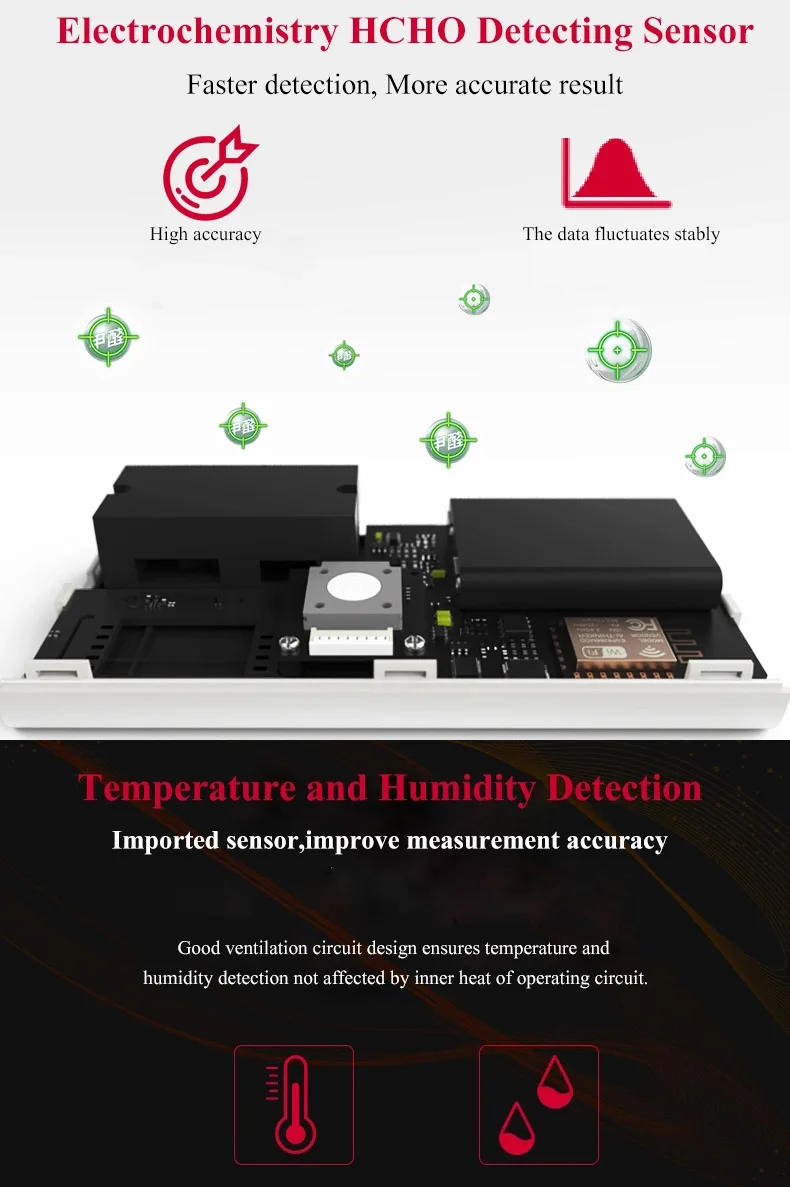 Home Desktop Indoor Air Quality Monitor CO2 Temperature Humidity Meter