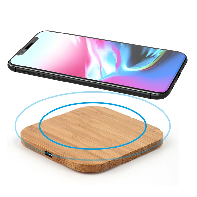 

Portable Qi Wireless Charger Charging Slim Wood Pad For iPhone 11 8 Plus Xiaomi Smart Phone Charger For Samsung S9 S8 S10 Plus, Bamboo