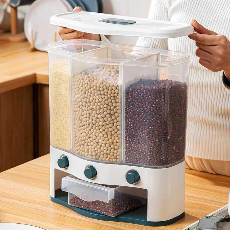 

Wall Mounted Multi Purpose Kitchen Rice Bucket Household Large Capacity Storage Tank Cereals Storage Box