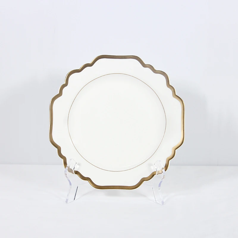 Wholesale High-End Ceramic Dinner Dish Plate Fine Porcelain Dinner Party Plate