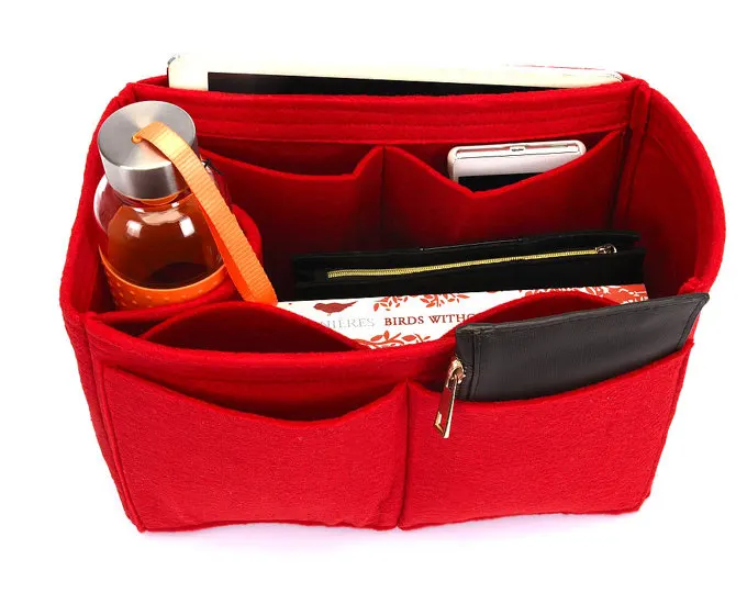 

Felt Purse Organizer Insert Handbag and Tote with Zipper, Customized