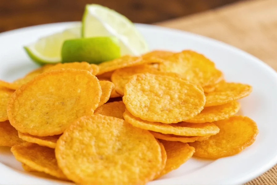 Close-up photograph of Quest Chili Lime Chips showing their golden color and crisp texture on a white plate with lime wedge