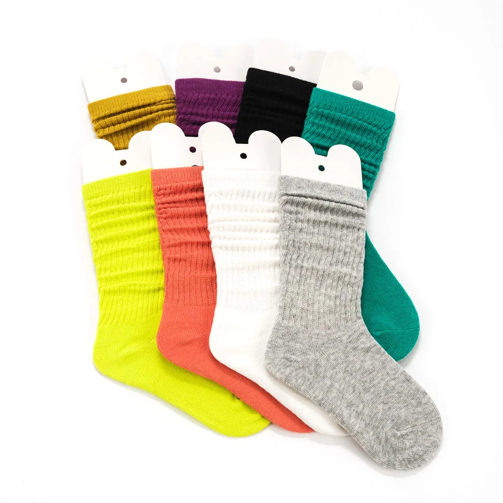 

high quality school children thick candy cotton girls fashion long kids slouch socks, Colorful