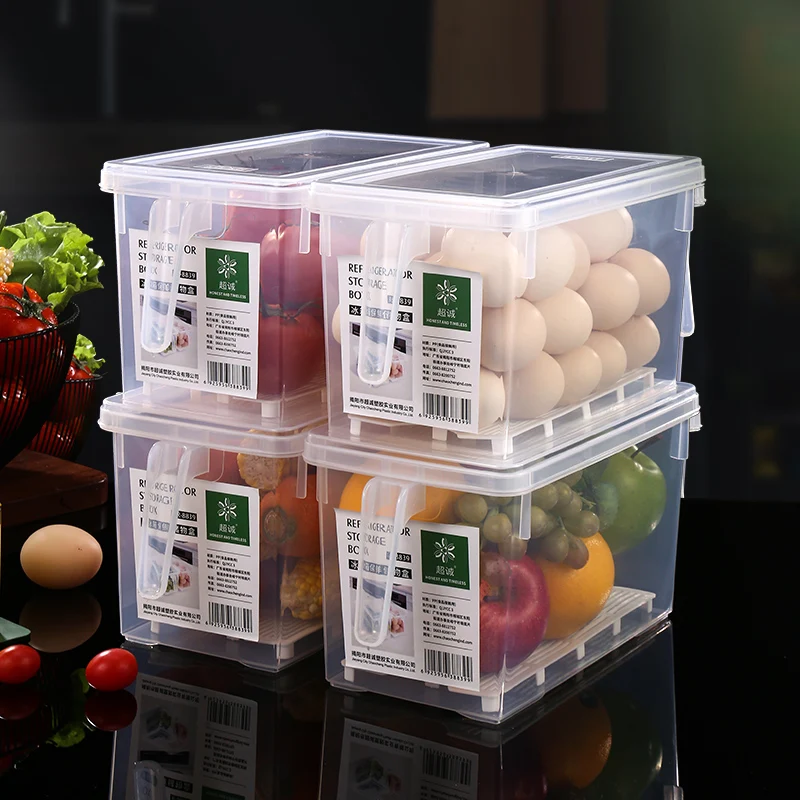 

Kitchen Transparent Sealed Jar Grains Beans Storage Organizer Food Containers Refrigerator Storage Boxes, Transparent white