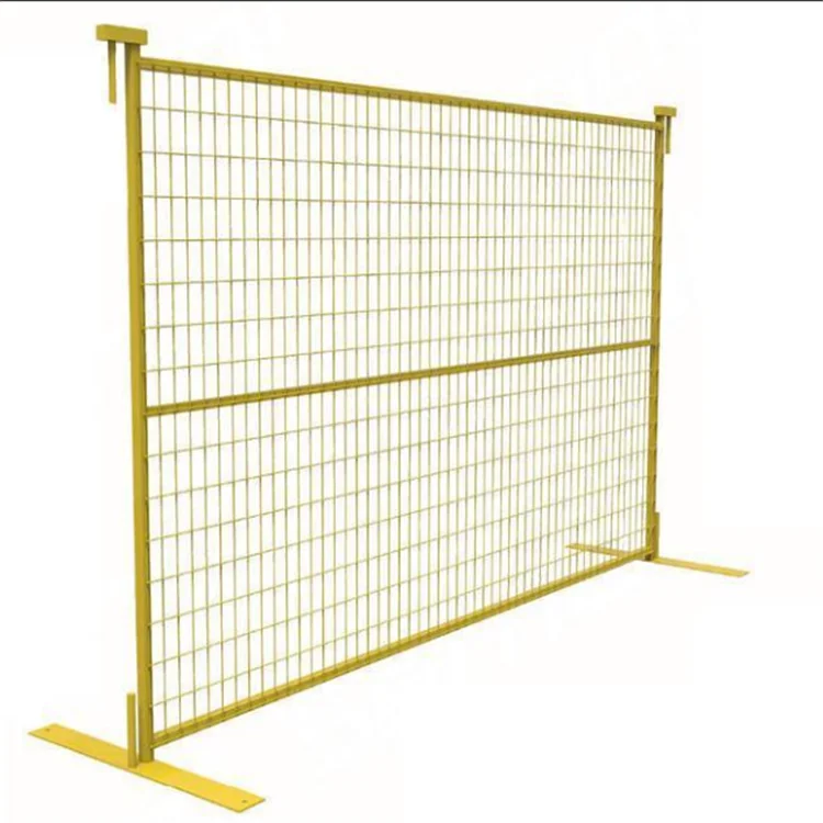 

High Quality Powder Coating Canada Style Mobile Temporary Fence For Sale, Black, yellow, red, green, blue