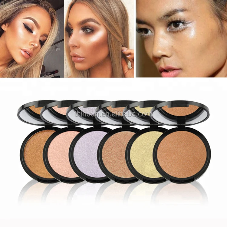 Long Lasting 6 Colors Pressed Powder Status Pigment Face Makeup Highlighter Private Label