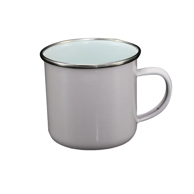 

Wholesale 8cm enamel coffee cup with steel edge, Pink