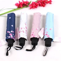 

UV protect 3-folded Fantastic Sakura umbrella with black coating