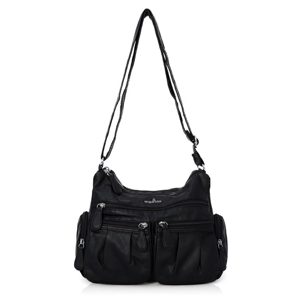 

Lady Soft Washed PU Leather Crossbody Bag