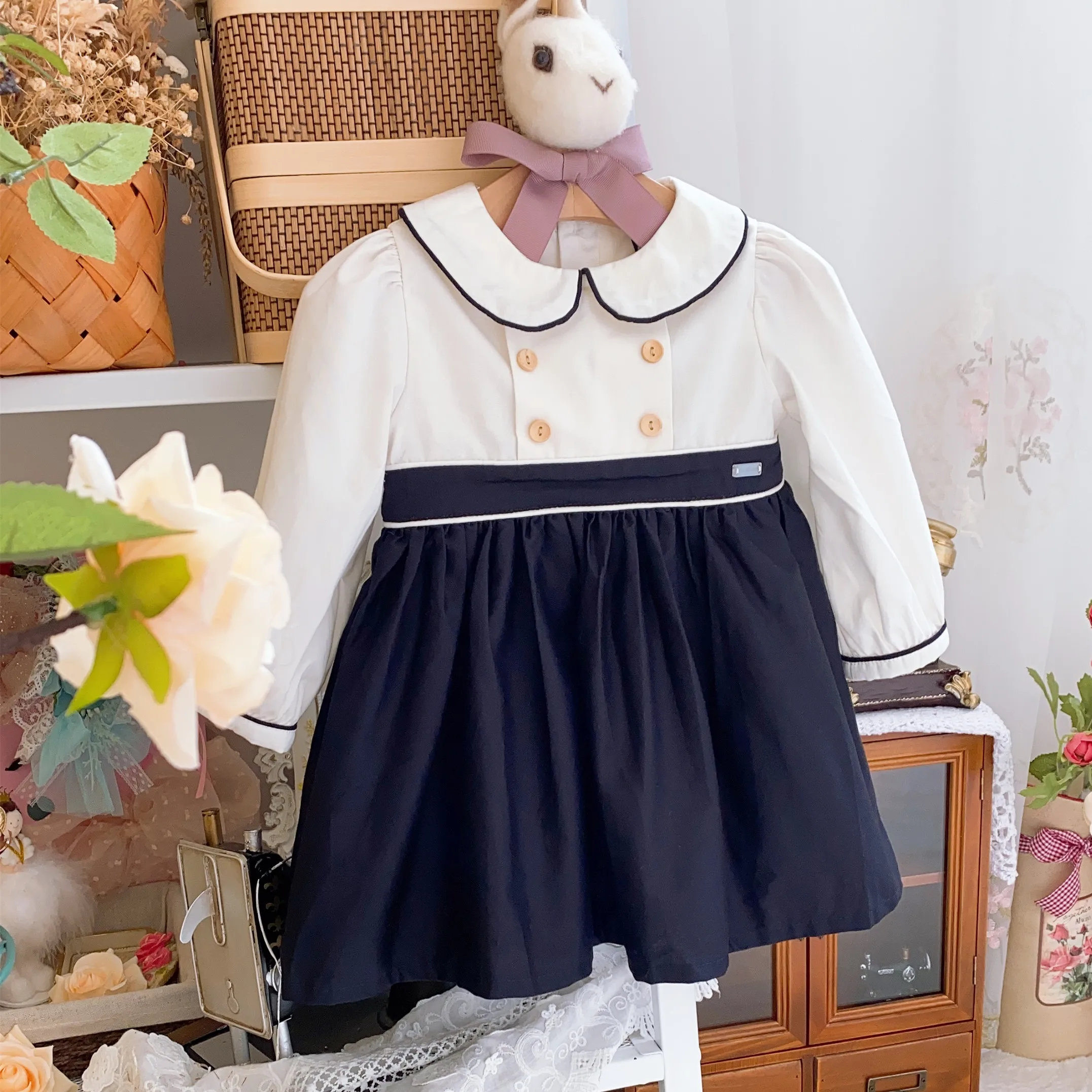 

506155 toddler baby dresses spanish vintage girls clothing school fancy kids clothes boutiques fall