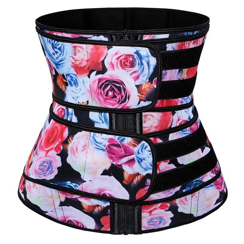 

Pretty design custom waist trimmer belt trainer corset, Rose print