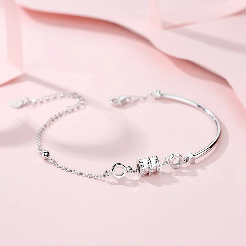 

925 Silver Dainty High Quality Accessories Bracelet Sterling Silver Bracelet Bracelets & Bangles, Rose gold/platinum