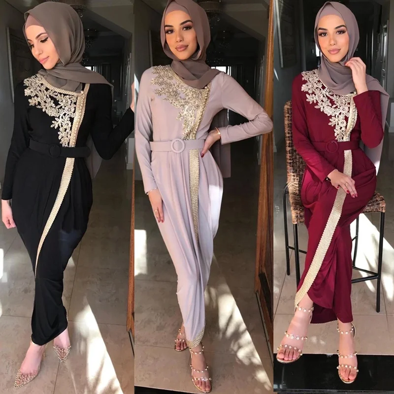 

Fashion Dress Islam Clothing Robe Dubai Turkey Muslim Abayas Women Eid Dress