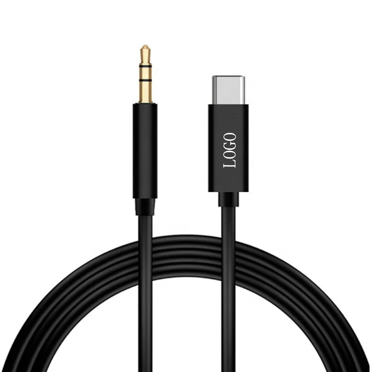 

1M type c To AUX Cable Car Converter 3.5mm Jack Male Cable Headphone Aux Line Earphone Audio Adapter, Black,pink,silver,customize