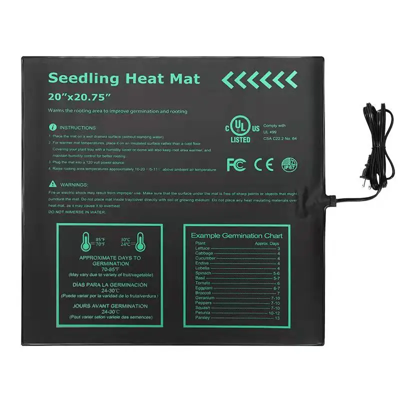 

greenhouse  40W plants hydroponic electric heating seedling propagation heat mats seedling heat mat with thermometer