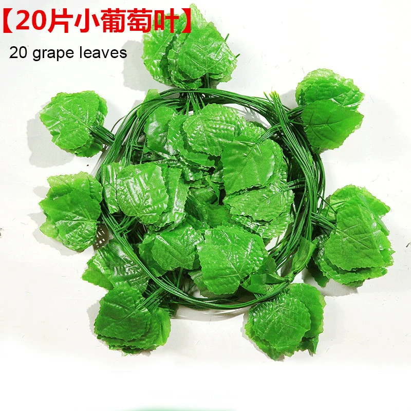 

12PCS/PACK Wholesale Artificial Greenery & Garland Wall Decorative Green Grape Leaf Rattan