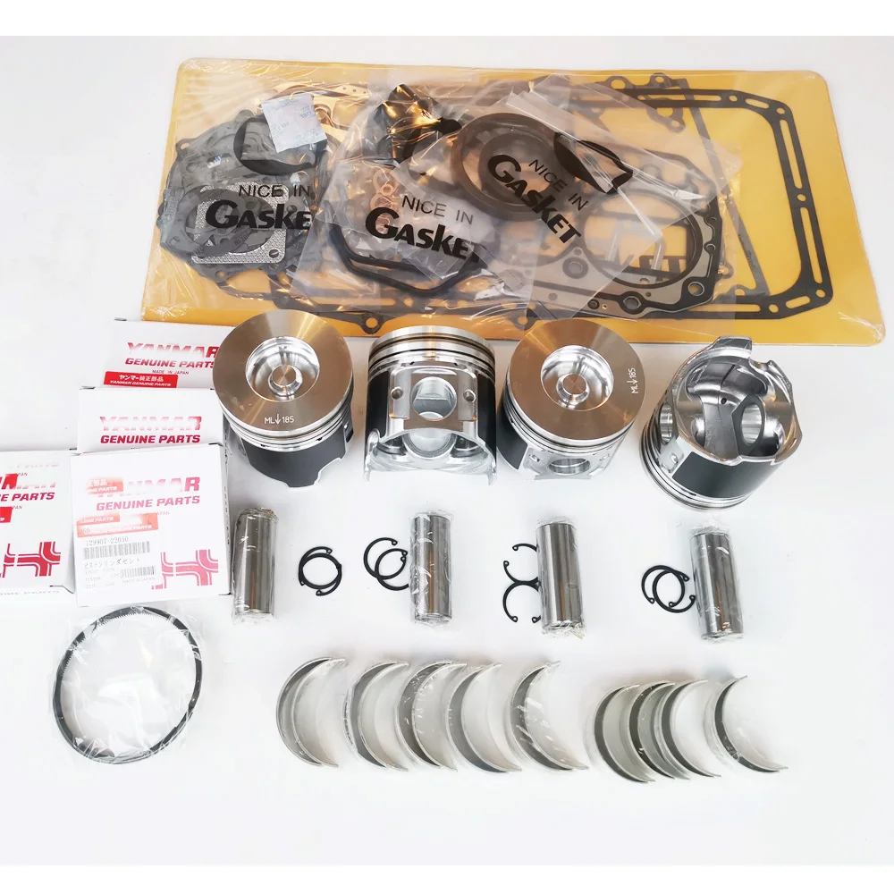 

For Yanmar excavator parts S4D98 S4D98E 4TNV98T Piston ring gasket bearing engine overhaul kit
