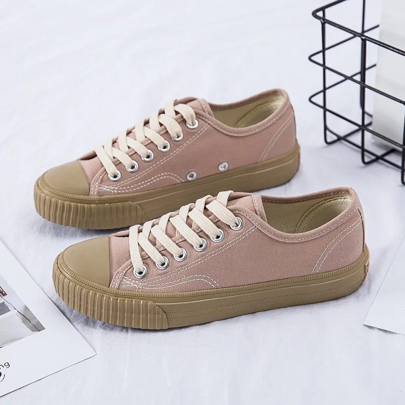 

New Autumn Fashion Ladies Casual Sports Canvas Casual Shoes Lacing Platform Outdoor Shoes Size 35-40