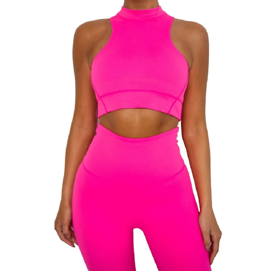 

New arrivals fitness & yoga wear nibber set gym seamless tracksuit woman 2 piece slim yoga set Sportswear(With chest pad)