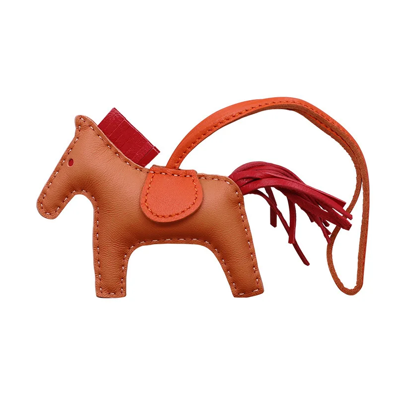 

Handmade Leather Tassel Pony Handbag Pendant Cute Car Charm Small