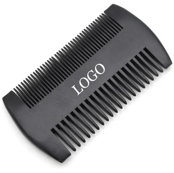 

Amazon Natural custom logo wooden black double wide tooth beard lice pocket comb with mens, Natural color