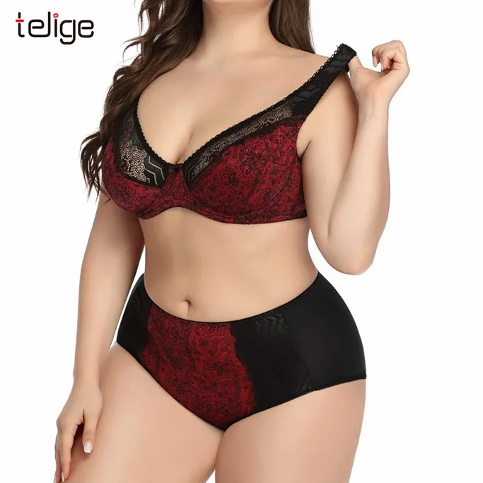 

Thin Cup Large Size Bra And Panties Set Big Full Cup Underwire Push up Bras for Fat Women Plus Size Bra Set