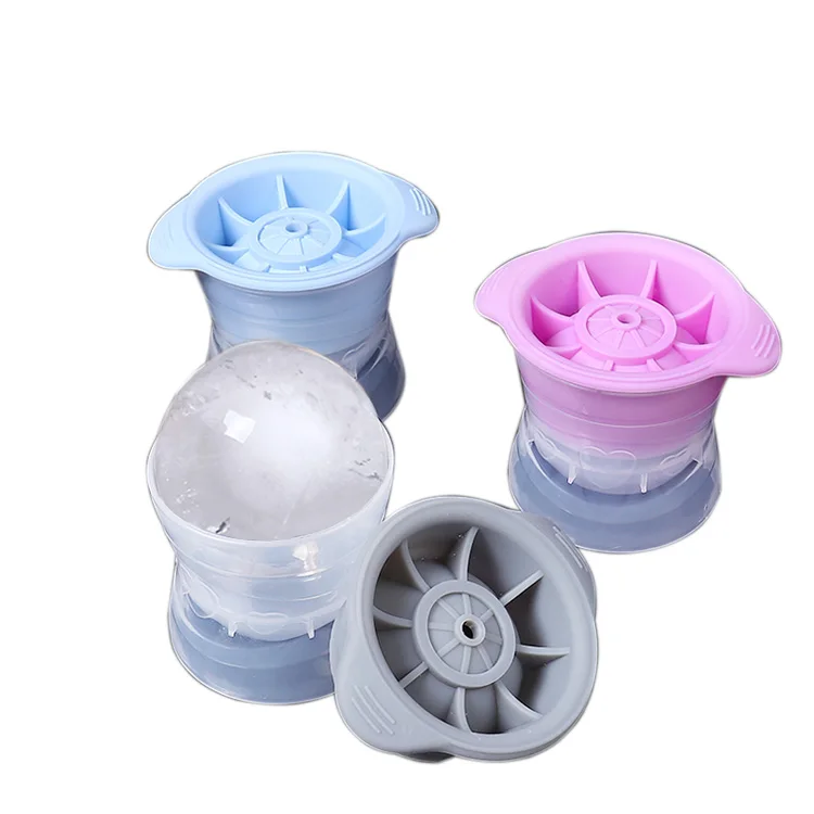 

Hot Seller silicon with Lids Cocktails Beverage whiskey ice ball mold for Kitchen