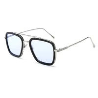 

66218 Dropshipping Alloy Square Frame Sunglasses Vintage Iron Man Sun Glasses 2020