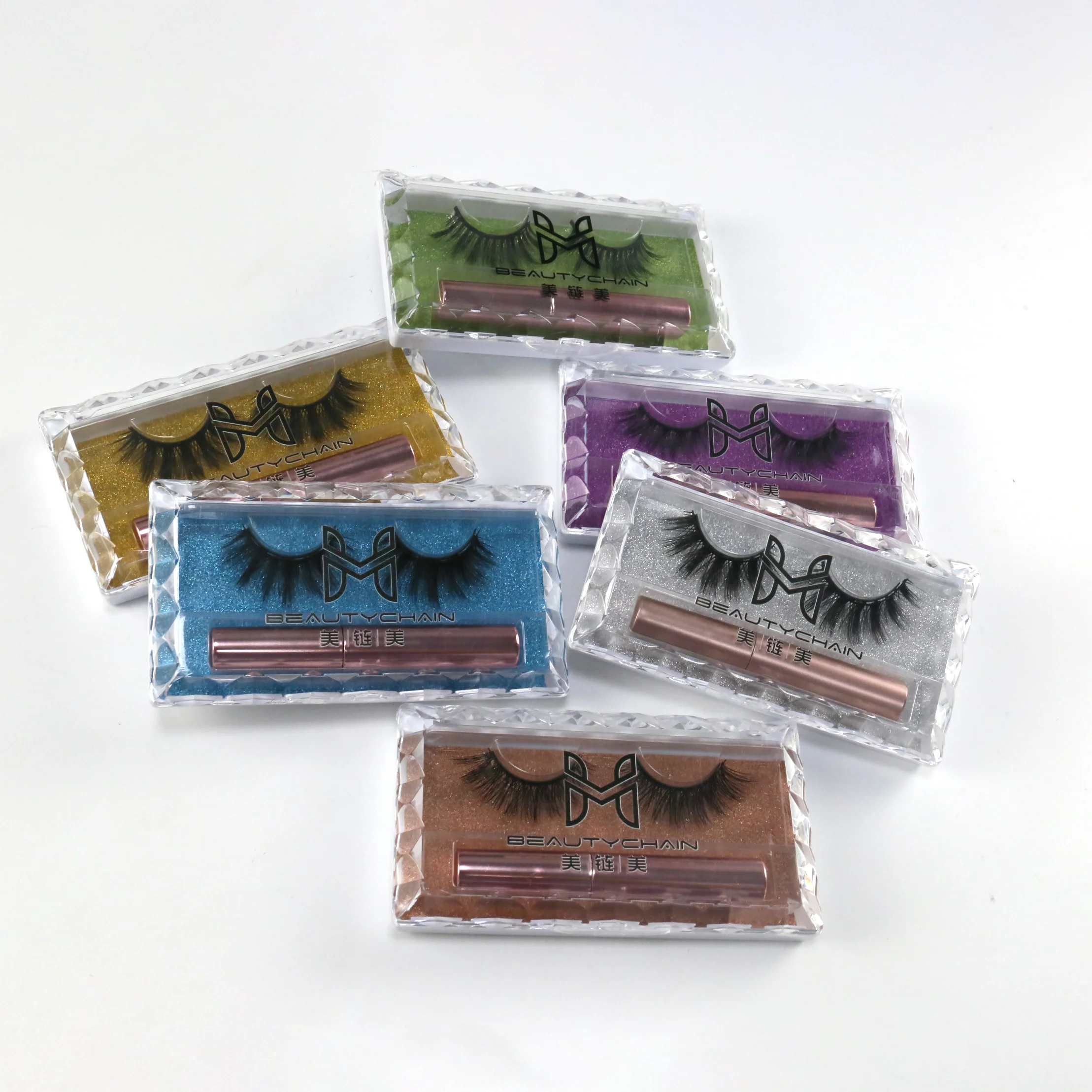 

Colored magnetic eyelashes with eyeliner mink 6 magnetic eyelashes with eyeliner, Black