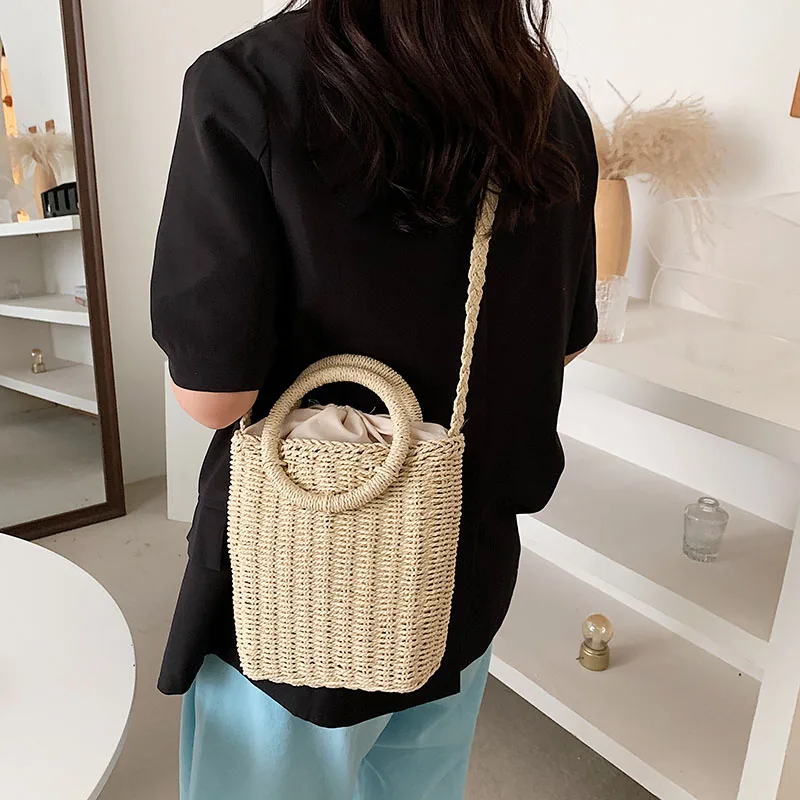 

2022 Eco-friendly Summer Beach Tote Bag Wholesale Handmade Beach Bag Handbag Straw Rattan Bag