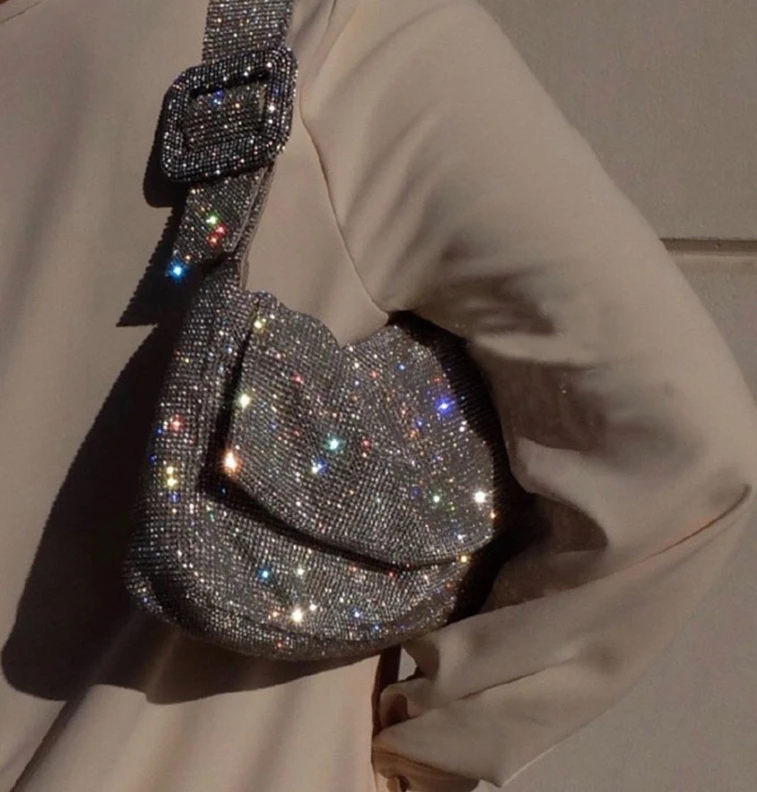 

Flap Bling Rhinestone Handbag Evening Clutch Bag