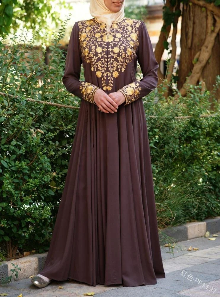 迪拜穆斯林长袍妇女阿拉伯长袍长裙穆斯林阿拉伯长袍