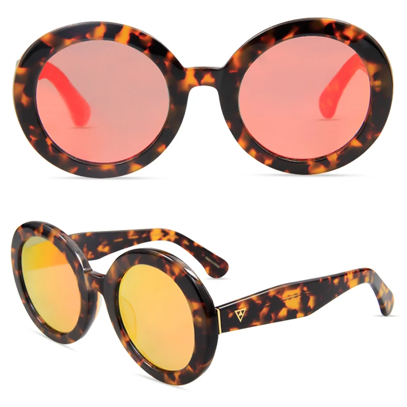 

2021 In Stock Leopard Oval Frame Super Hot Acetate Vintage Trendy Unisex Sun Sunglasses glasses