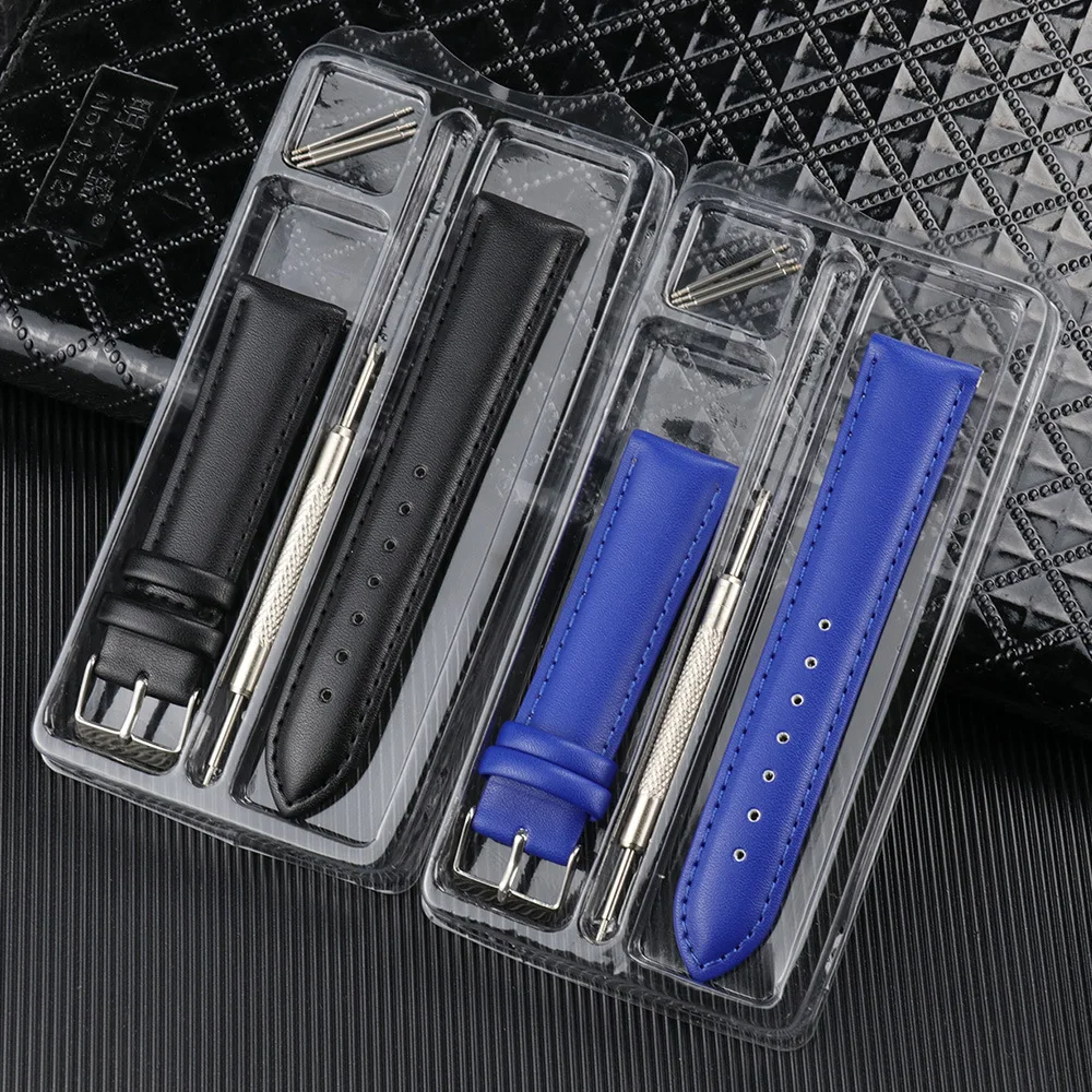 

Wholesale Multi Size Color Blister Packing Vegetable Tanned Leather Watch Strap Wrist Band, 8 colors in stock