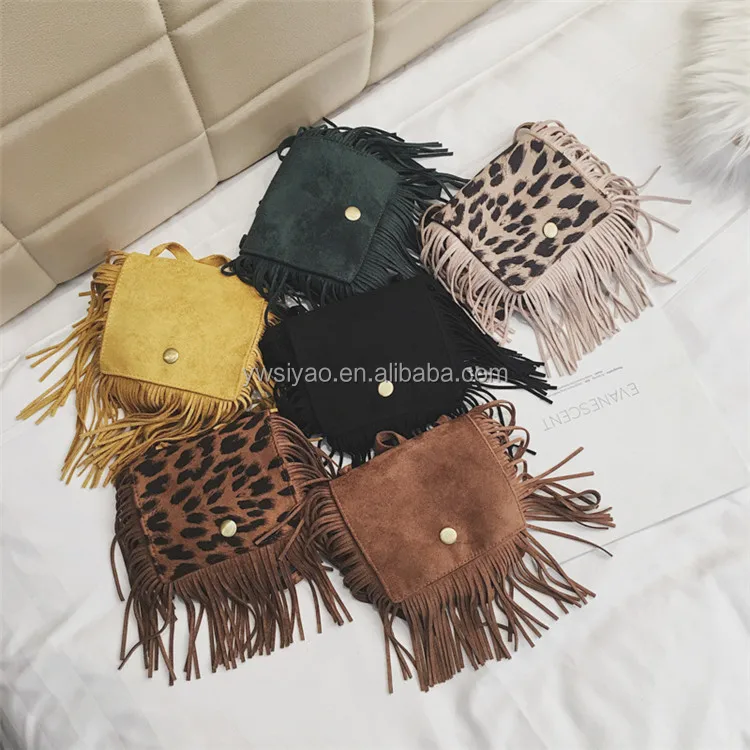 

Stylish Leopard Kids Bags Girls Handbag Mini Fringe Single Shoulder Bag Wholesale Lovely Baby Girl Tassel Coin Purse, Yellow,red,green,black,khaki leopard,yellow leopard,brown