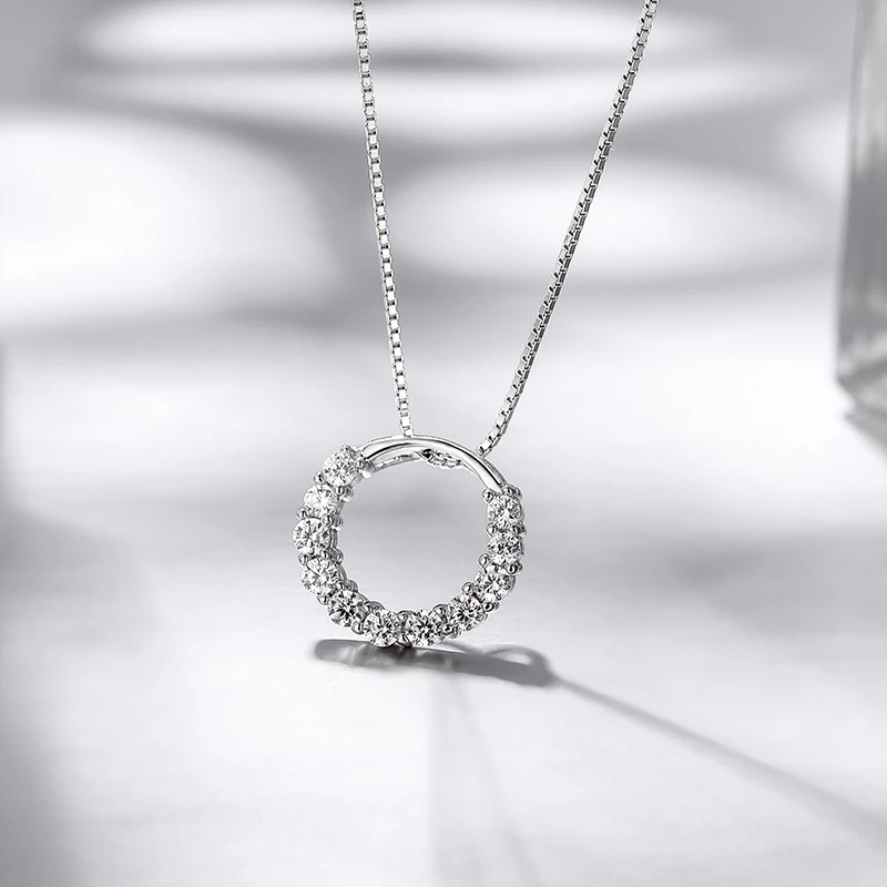 

Manufacturer direct sale Minimalist daily KYNL078 CZ Necklaces Platinum Plated Geometric Shape 3A Zircon Necklaces for Women, Silver