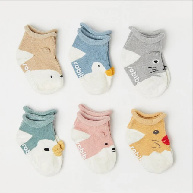 

2020 Children Cartoon Animal Cotton Socks High Quality Organic Baby Socks Soft Cute Ankle Socks, 6 color