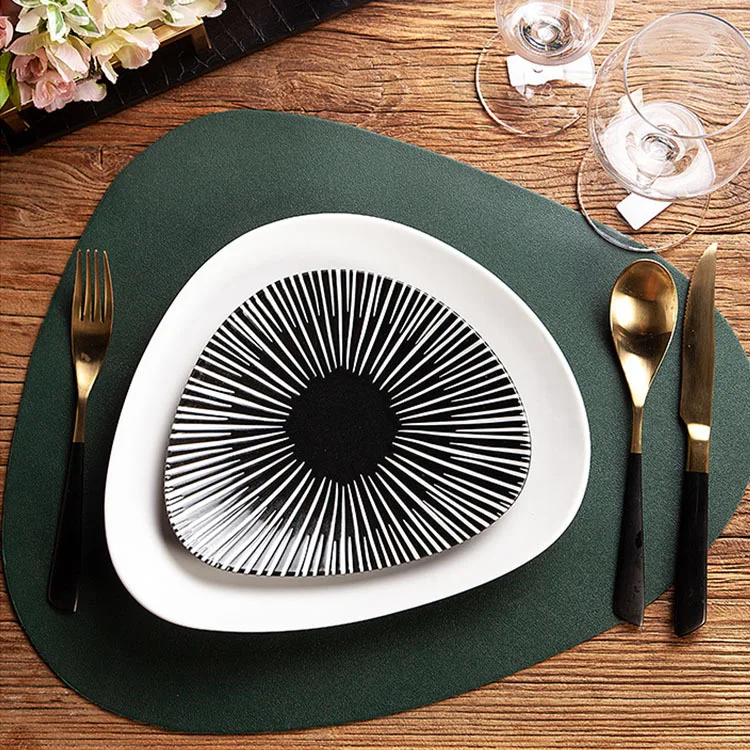 

High quality irregular nordic restaurant porcelain dinnerware dishes ceramic dinner sets of plates for snack and decor, Optional