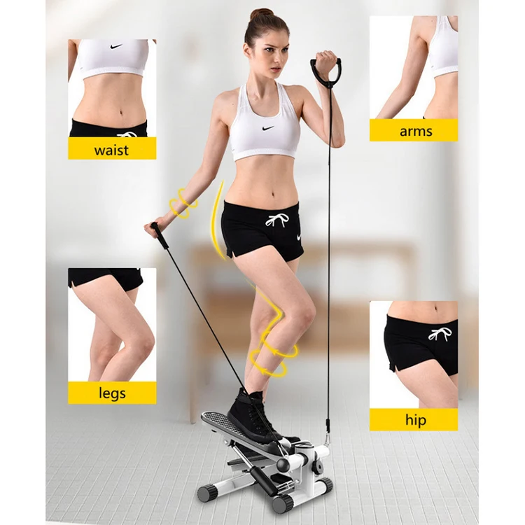 

Adjustable mini stepper with rope home exercise equipment