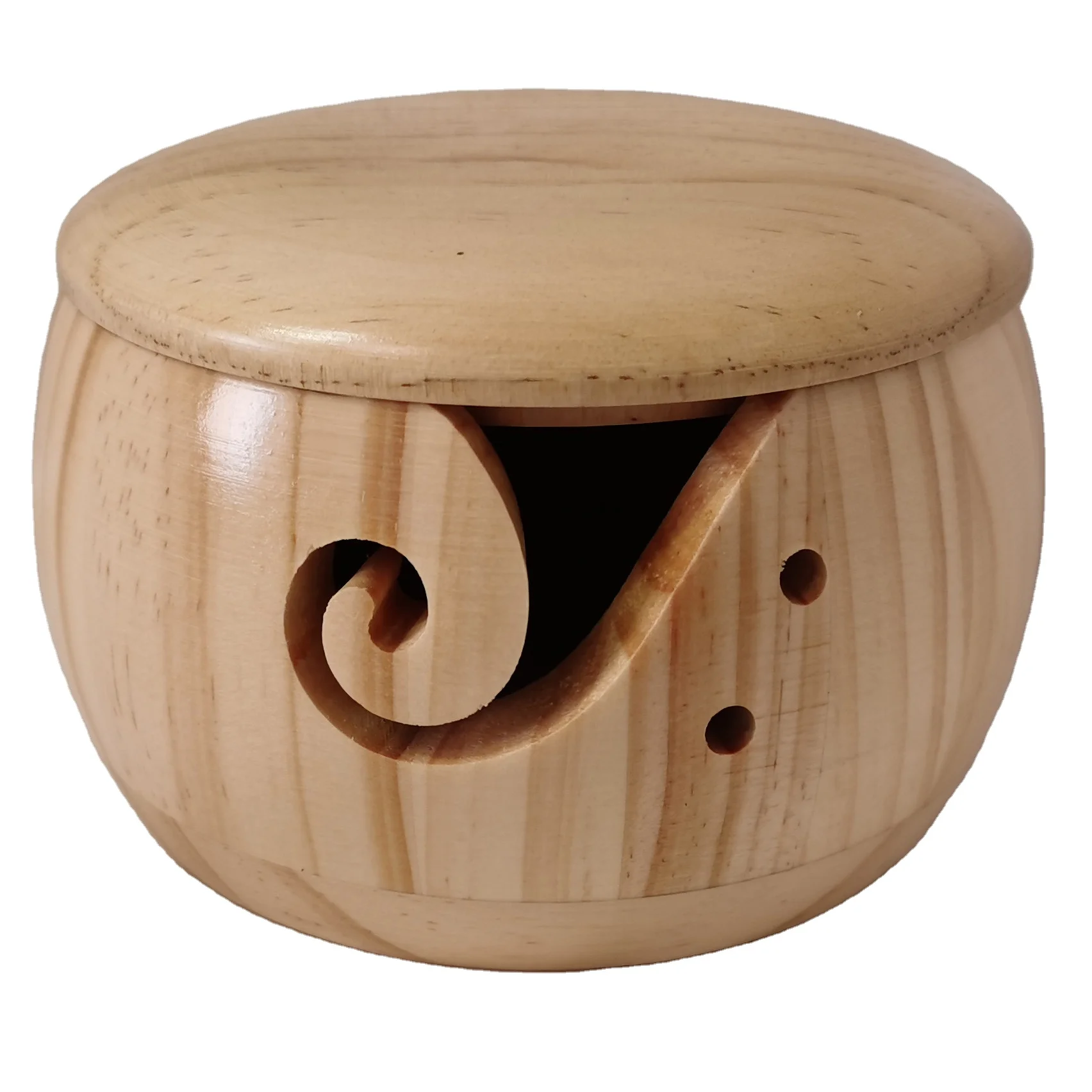 

Natural Handmade Wooden Yarn Bowl Crochet Yarn Storage Bowls for Crochet Knitting Wood Yarn Bowl