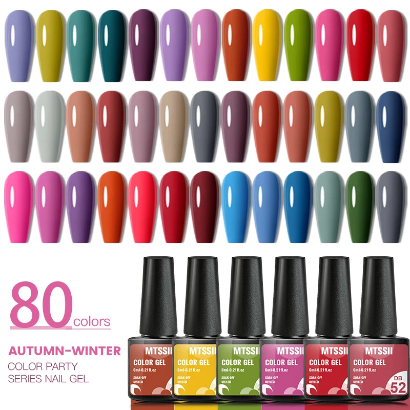 

wholesale 6ml 80 colors private label solid uv gel soak off long lasting autumn winter color series nail gel polish, 80colors