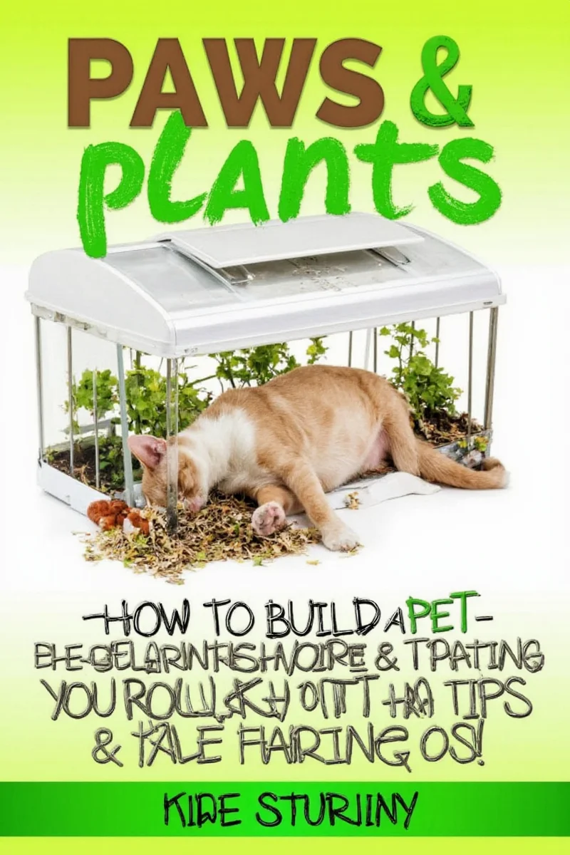 Floor plan of a pet-integrated greenhouse showing zones for plants, seating, and pet relaxation areas.